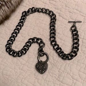 Guess heart chart necklace